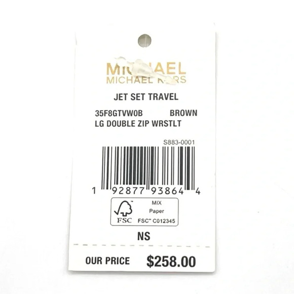 Michael Kors Large Double Zip Wallet Wristlet Brown - Picture 7 of 7